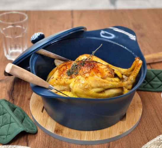 Cocotte Staub Pumpkin En Fonte - Forme Citrouille, 24 Cm, émail Noir, Compatible Induction